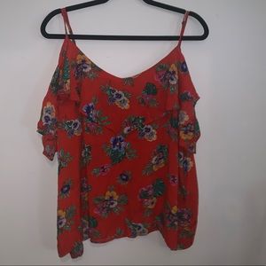 Floral Old Navy Cold Shoulder Top